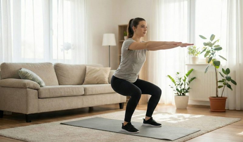 bodyweight squats home workout for beginners
