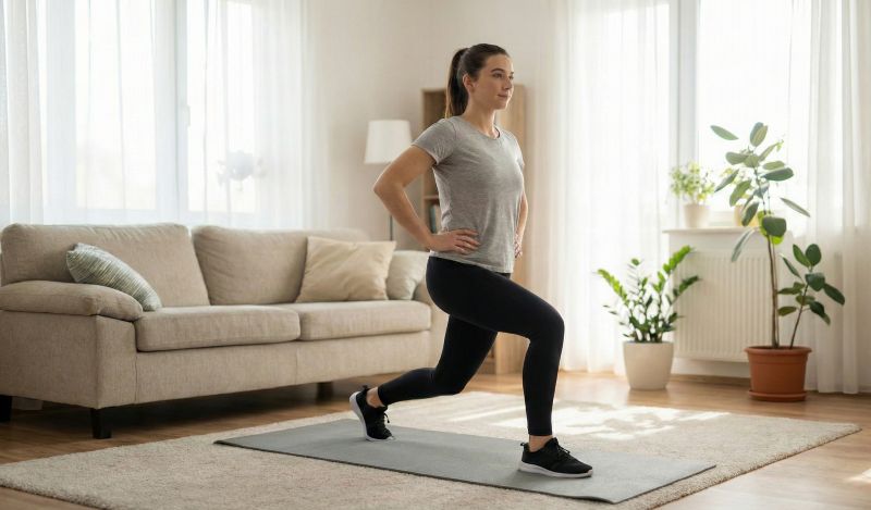 standing lunges home workout